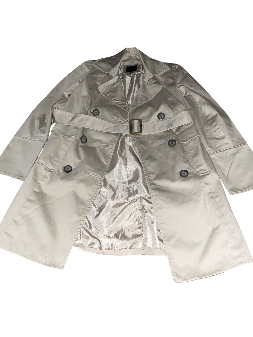The Limited Women's Light Beige Double-Breasted trench coat. Size XS
